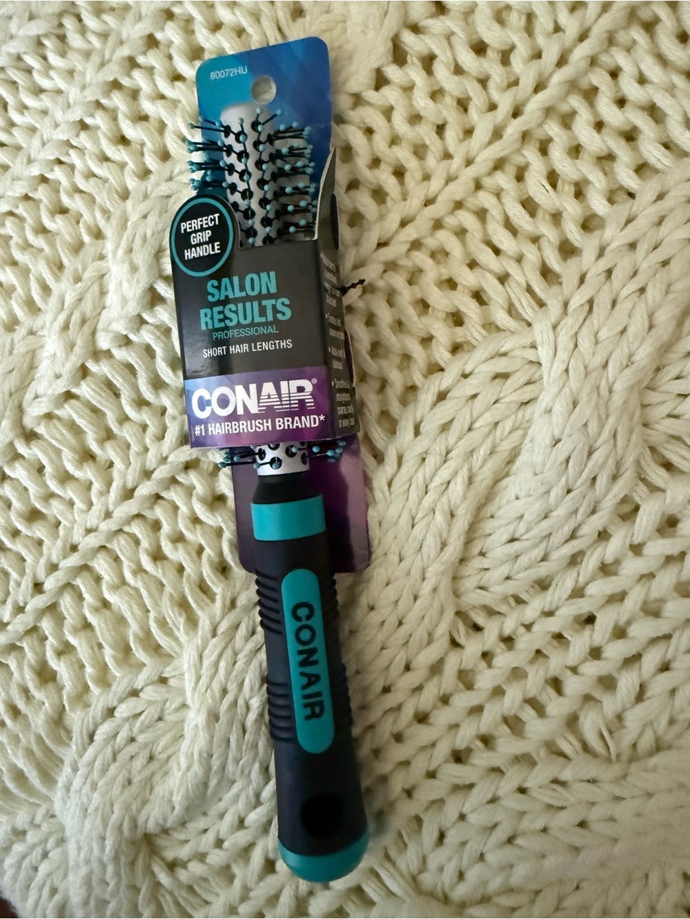 Conair Salon Results Teal and Black Round Hairbrush